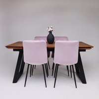 Кухонный стол ОКА Сангай 136-196x80x80 (дуб мореный/черный)