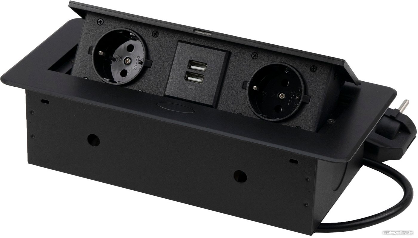 Блок розеток AKS Нова USB (черный)