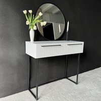 Консольный стол Shtabe Gross 6111 (RAL 9003/белый/черный/ручка черная)