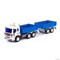 Грузовик Полесье Сити бортовой с прицепом 93127 (синий)