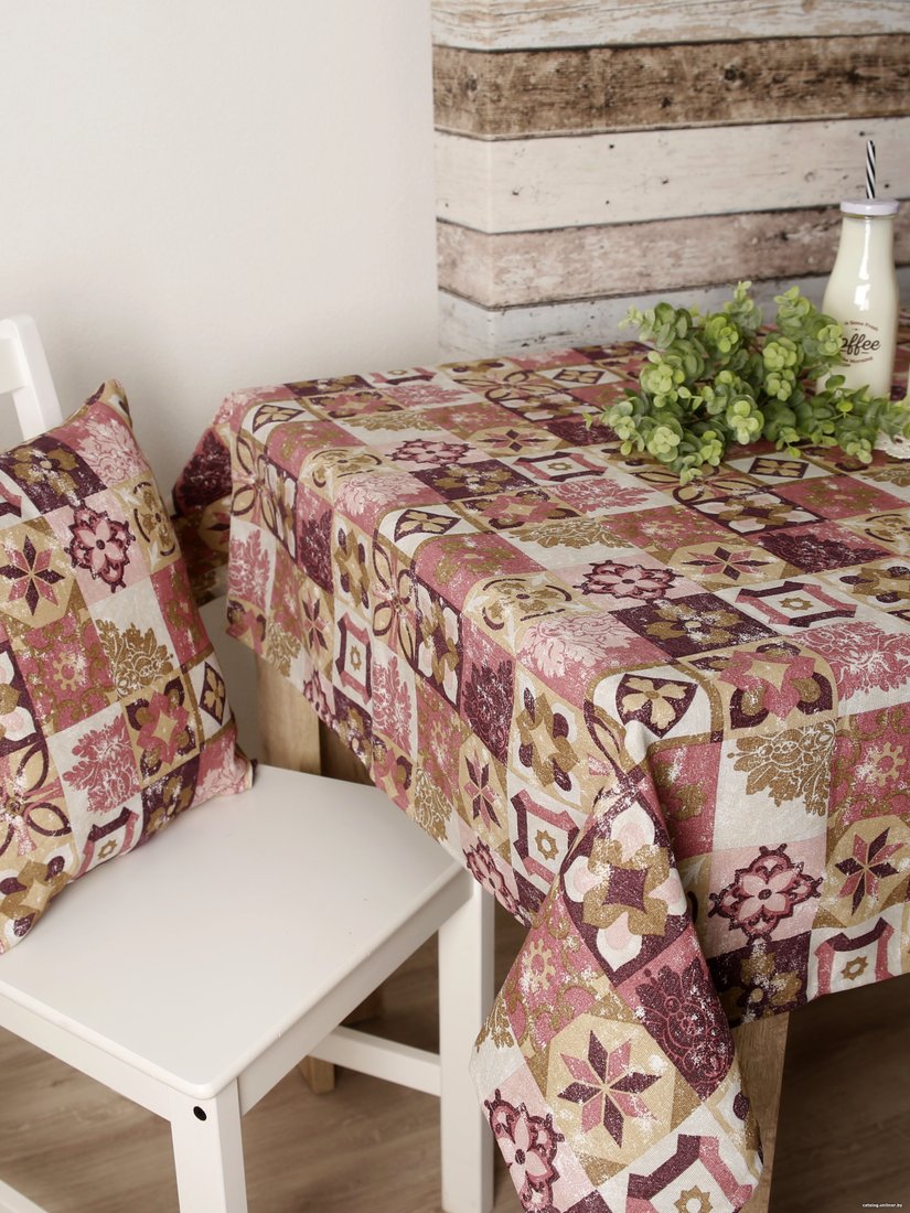 Скатерть Loon Majolica 150x120 (розовый)