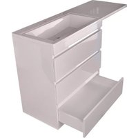 Symbolite Тумба с умывальником Даллас 150 Люкс Plus 3 ящика + Даллас 150x48.2 (левый, белый)