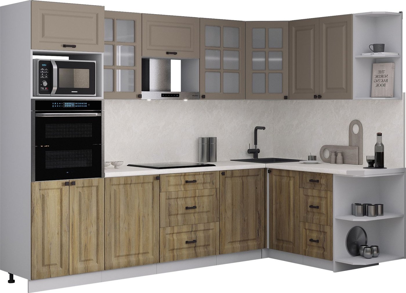 

Готовая кухня Интерлиния Мила Деко 1.68x2.8 PR (дуб вотан/луна/опал светлый)