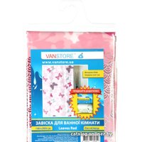 Шторка-занавеска для ванны VanStore Leaves Red Peva 61002
