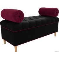 Банкетка Лига диванов Глория 113682 (микровельвет черный/бордовый/бордовый)