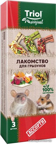 Лакомство для грызунов Triol Original Лакомство для грызунов Ассорти 3 шт
