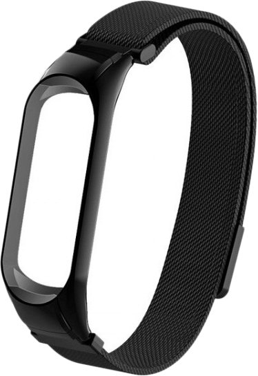 

Браслет Bingo миланское плетение на магните для Xiaomi Mi Band 5/6 (черный)