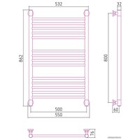 Полотенцесушитель Сунержа Богема+ прямая 800х500 12-0220-8050