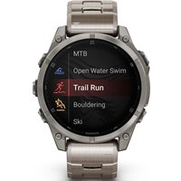 Умные часы Garmin Fenix 8 Sapphire, Titanium 47мм (светло-серый, титановый ремешок)