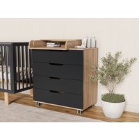 Детский комод Incanto Юг с органайзером 800/4 PK-0077/5/kЛ (дуб/графит)