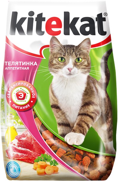 

Сухой корм для кошек Kitekat Телятинка аппетитная 1.9 кг