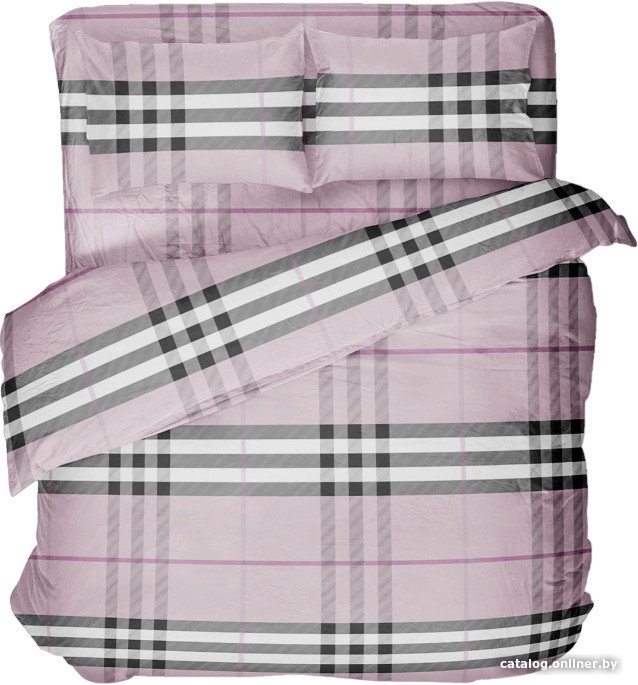 Евро комплект постельного белья Samsara Burberry 220-16 (розовый)