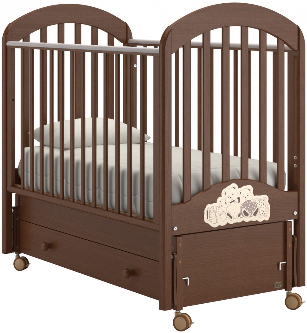 

Классическая детская кроватка Nuovita Grano Swing (темный орех)
