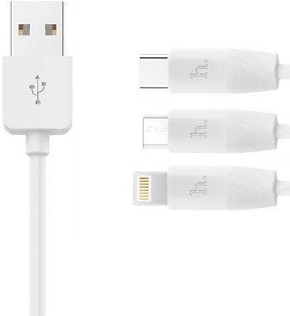 

Кабель Hoco X1 Lightning/microUSB/USB Type-C (белый)
