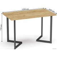 Кухонный стол Soma Miata 36 120x66 (дуб крафт золотой/черный)