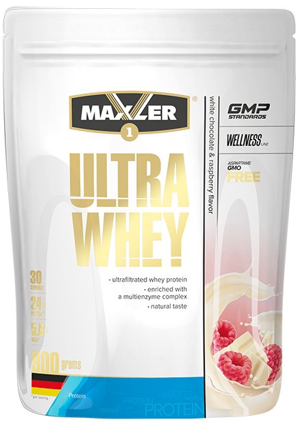 

Протеин комплексный Maxler Ultra Whey (белый шоколад/малина, 900г)