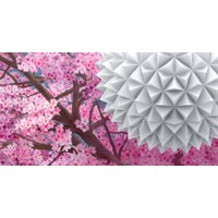 Фотообои ФабрикаФресок 3D Шары на фоне сакуры 833270 (300x270)