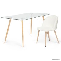 Стул TetChair Melody 7003 (белый плюш/бук)