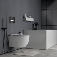 Унитаз подвесной Roxen Porto One Rimless 6 в 1 StounFix Dual Fresh 646666 (чёрное стекло)