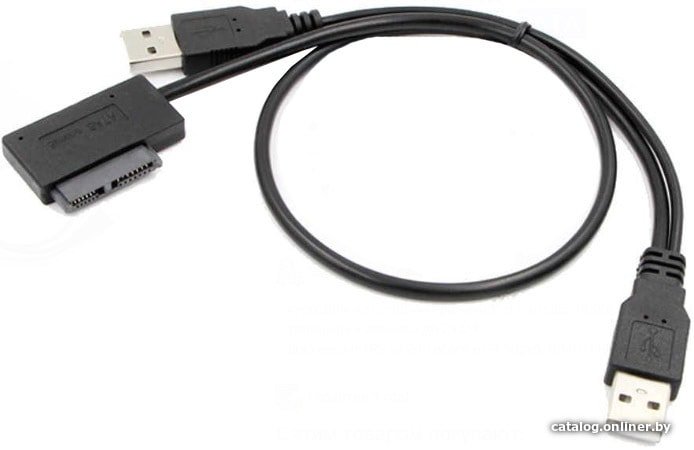 Кабель USBTOP SATA (6P+7P) – 2x USB2.0