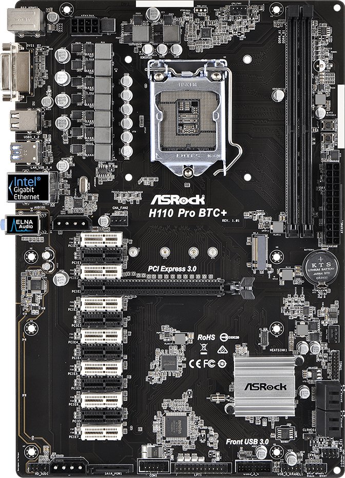 

Материнская плата ASRock H110 PRO BTC+