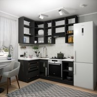 Готовая кухня ВерсоМебель Эко Премиум 1.2x2.0 левая (белый фасадный/ст. мрамор лацио) в Борисове