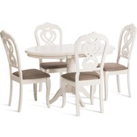 Стул TetChair Andromeda 47x55.5x107 (2шт, дерево гевея/Ivory White/ткань коричневая)