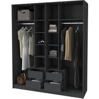 Шкаф-купе Интерлиния Концепт КТ-Ш4з (белый платинум/антрацит)