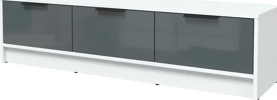 Тумба Интерлиния ТВ Концепт КТ-ТВ3-35 Глосс (белый платинум/асфальт глянец)