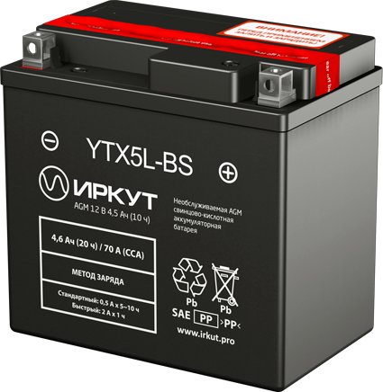 

Мотоциклетный аккумулятор Иркут YTX5L-BS (4.5 А·ч)
