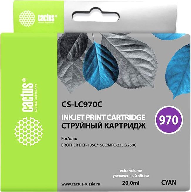 

Картридж CACTUS CS-LC970C (аналог Brother LC970C)
