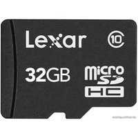 Карта памяти Lexar microSDHC (Class 10) 32GB + адаптер [LSDMI32GABEUC10A]