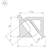 Алюминиевый профиль Arlight SL-Bevel-H10-F14-2000 Anod Olive Grey 038200
