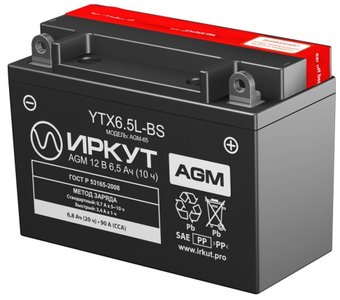Мотоциклетный аккумулятор Иркут YTX6.5L-BS (6.5 А·ч)