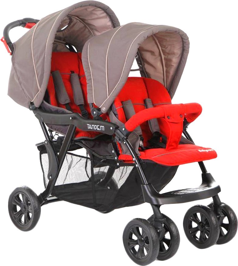 

Коляска прогулочная «книга» Baby Care Tandem (темно-серый/красный)