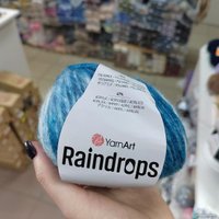 Пряжа для вязания Yarnart Raindrops 2906 50 г 115 м (светло-серый с белым)