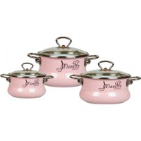 Набор кастрюль СтальЭмаль Maestro 8DT135S (розовый)