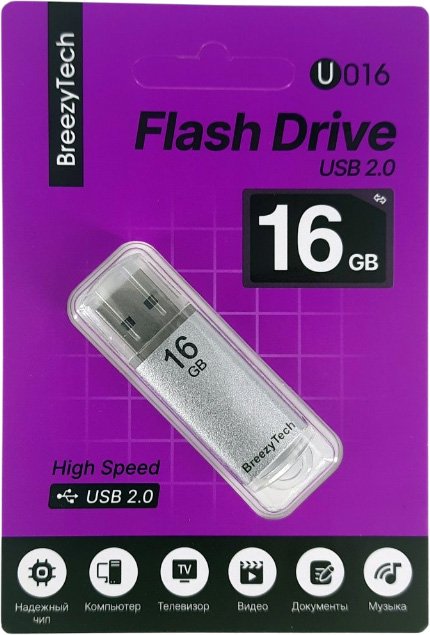 

USB Flash BreezyTech U016 16GB (серебристый)