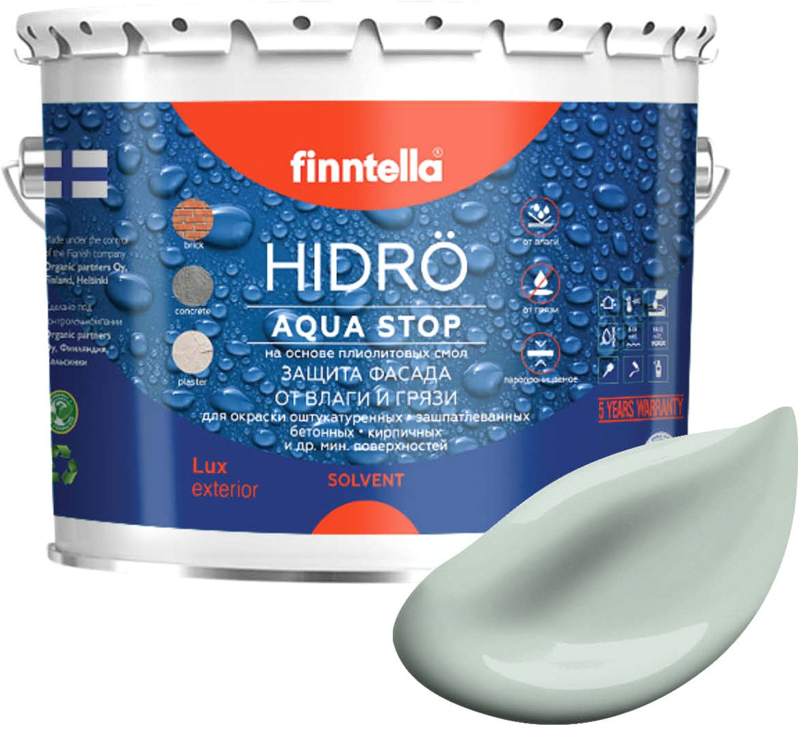 

Краска Finntella Hidro Aave F-14-1-3-FL044 2.7 л (зеленый)