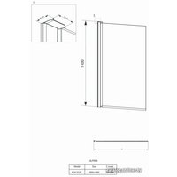 Стеклянная шторка для ванны Deante Alpinia 80 KGA 072P (хром/прозрачное) в Бресте