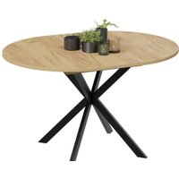 Кухонный стол Трия Мэдисон раздвижной тип 1 (черный муар/дуб крафт золотой)