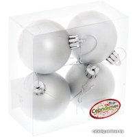 Елочная игрушка Серпантин Матовый шар 5 см 4 шт (серебристый) 183-853