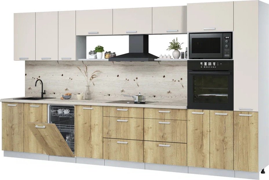 

Готовая кухня Интерлиния Мила Лайт 3.8-ПМ3 (персидский жемчуг/дуб золотой/бискайская сосна)