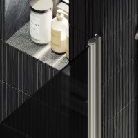Душевая дверь MaybahGlass 60x198 MGD-801-5 (графитовое матовое стекло/хром матовый)