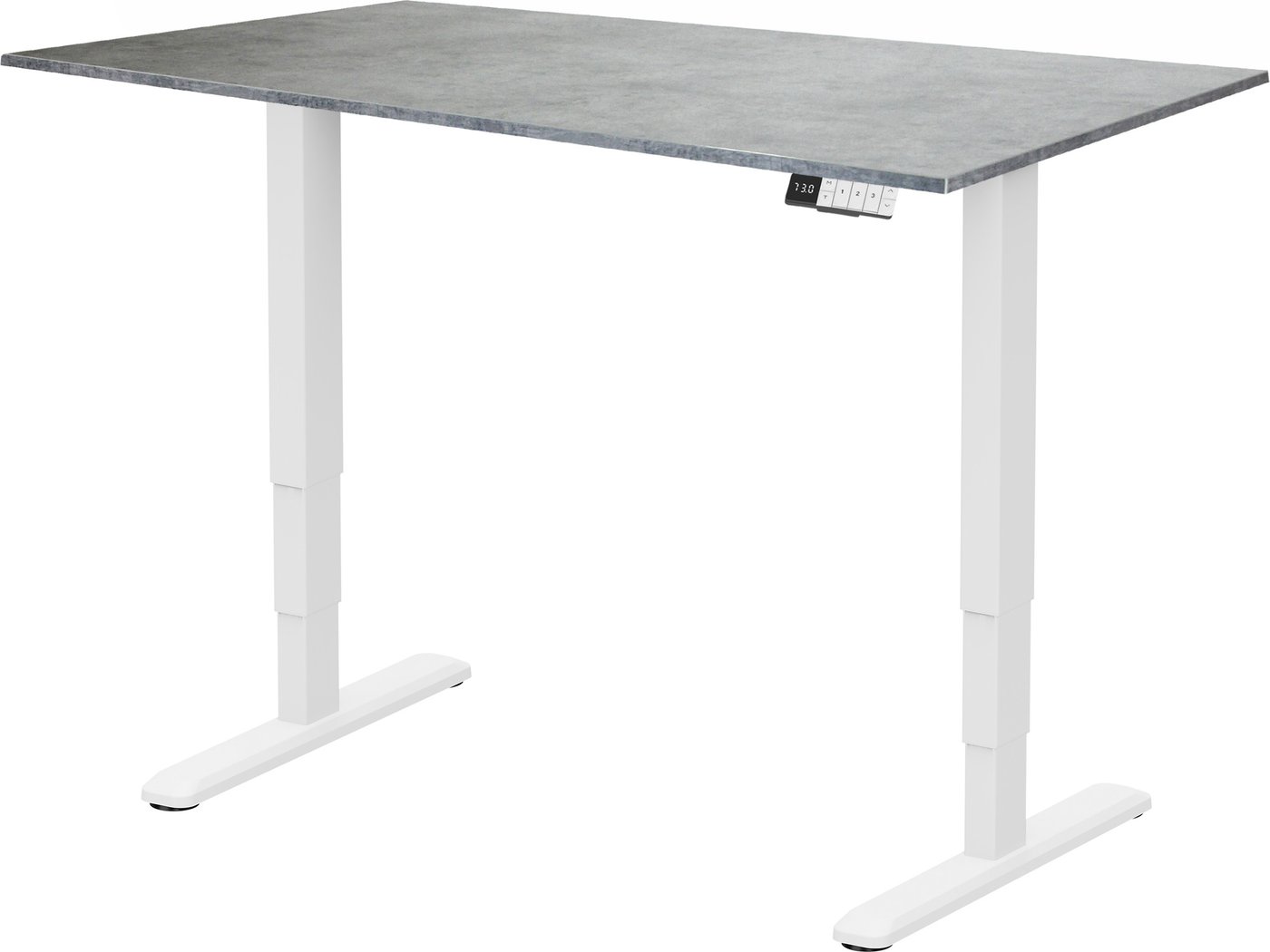 Стол с регулировкой высоты ErgoSmart Unique Ergo Desk 1380x800x18мм (бетон Чикаго светло-серый/белый)
