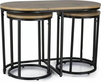 Журнальный столик Signal Twix (3 шт, дуб артизан/черный)