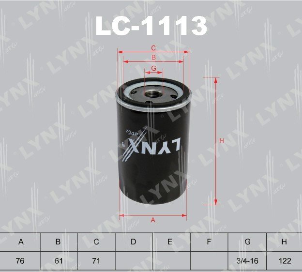 

Масляный фильтр LynxAuto LC-1113