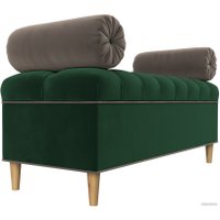 Банкетка Лига диванов Глория 113661 (велюр зеленый/коричневый/коричневый)