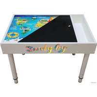 Детский стол Sendy Световой со стандартной крышкой (иллюстрация карта мира/грифель)