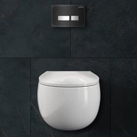 Унитаз подвесной Roxen Egg в комплекте с инсталляцией StounFix Dual Fresh 6 в 1 964256 (кнопка: черное стекло)